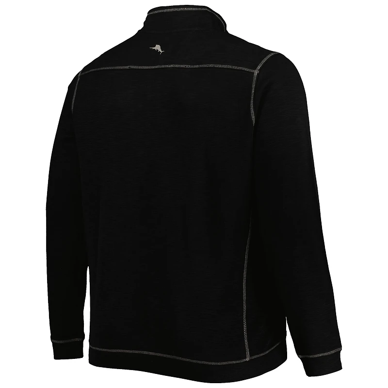Men's Tommy Bahama Black Chicago Cubs Tobago Bay Tri-Blend Half-Zip Jacket