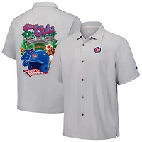 Chemise boutonnée en soie Tommy Bahama grise pour homme