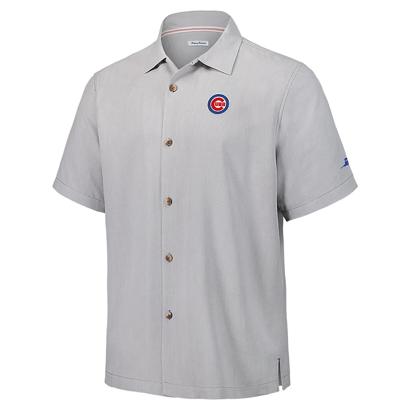 Chemise boutonnée en soie Tommy Bahama grise pour homme