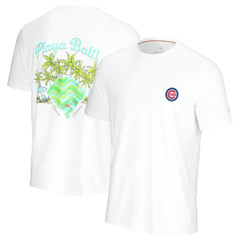 Men's Tommy Bahama  White Chicago Cubs Playa Ball T-Shirt