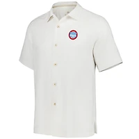 Chemise boutonnée Tommy Bahama Chicago Cubs Sport Tropic Isles Camp pour homme, blanche