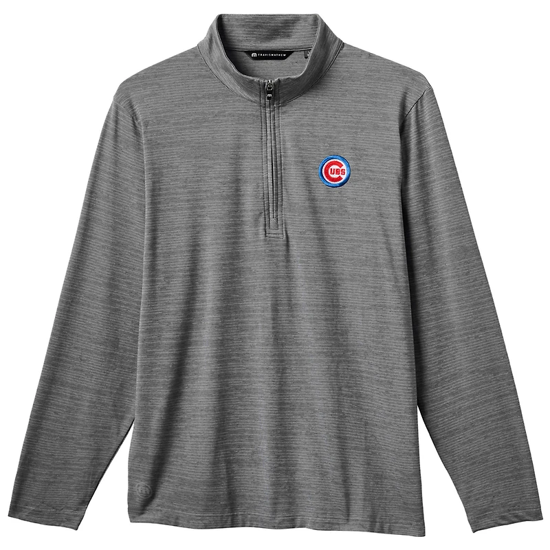 Haut pull à quart de zip TravisMathew gris des Chicago Cubs The Heater pour hommes