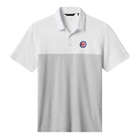 Men's TravisMathew White/Gray Chicago Cubs Home Run Leader Tri-Blend Polo