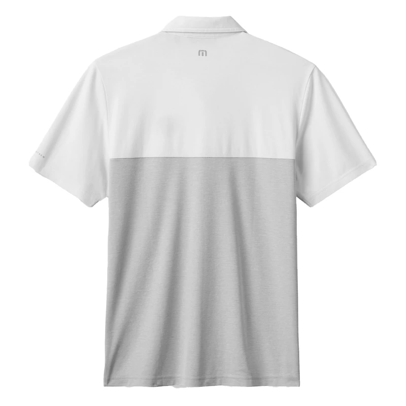 Men's TravisMathew White/Gray Chicago Cubs Home Run Leader Tri-Blend Polo
