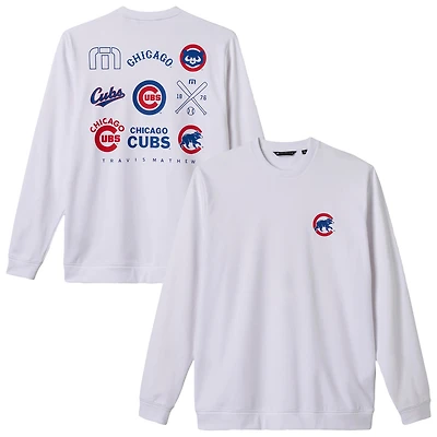 Men's TravisMathew White Chicago Cubs Walk Off Wonder Tri-Blend Long Sleeve T-Shirt