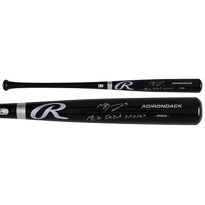 Bâton Rawlings Pro noir autographié par Moisés Ballesteros des Cubs de Chicago avec inscription « Débuts en MLB le 13/05/25 »