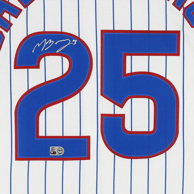 Maillot réplique blanc Nike autographié par Moisés Ballesteros des Cubs de Chicago