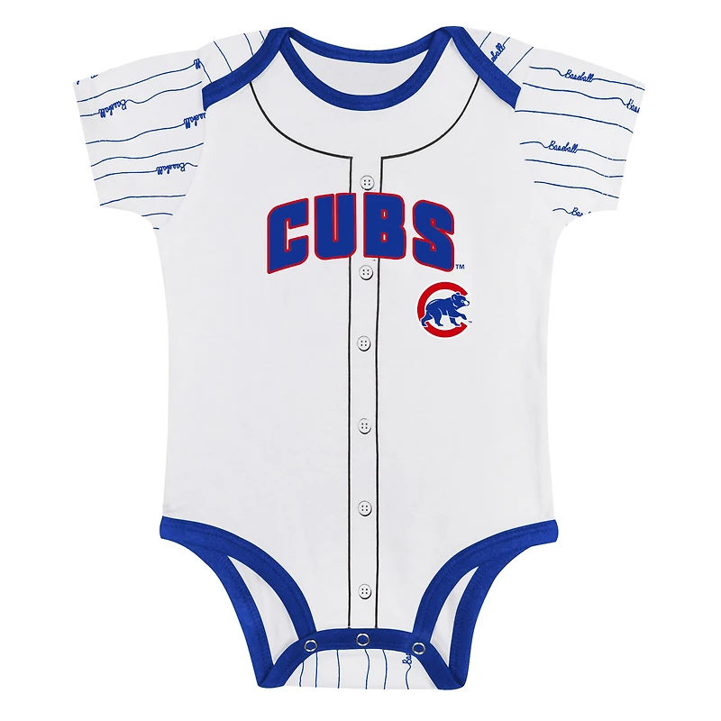 Newborn & Infant Gray/White Chicago Cubs Two-Pack Play Ball Bodysuit Set