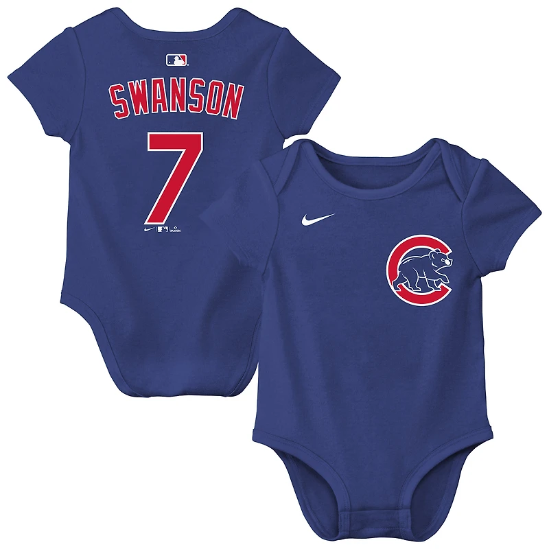 Newborn & Infant Nike Dansby Swanson Royal Chicago Cubs Name Number Bodysuit