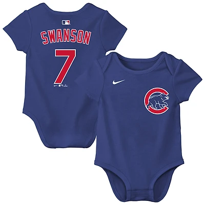 Newborn & Infant Nike Dansby Swanson Royal Chicago Cubs Name Number Bodysuit