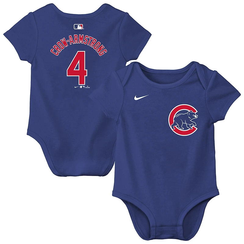 Newborn & Infant Nike Pete Crow-Armstrong Royal Chicago Cubs Name Number Bodysuit