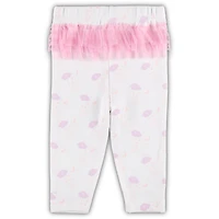 Newborn & Infant White/Pink Chicago Cubs Spreading Love Bodysuit Tutu with Leggings Set