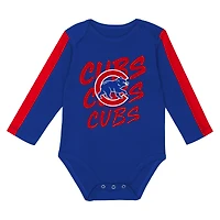 Newborn Outerstuff Chicago Cubs Double Down Bodysuit and Pants 3-Piece Set