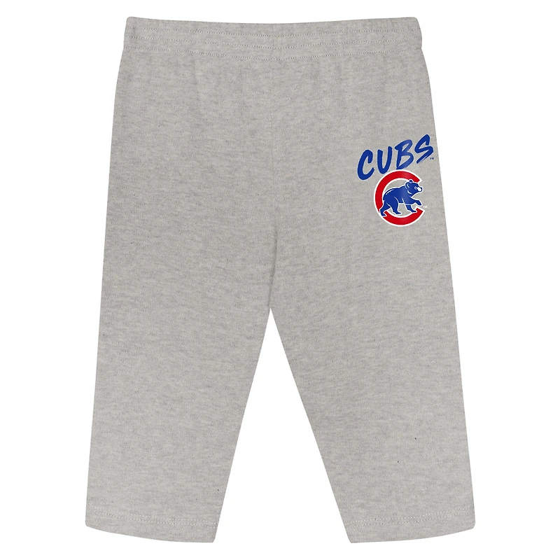 Ensemble 3 pièces pour nouveau-né Outerstuff Chicago Cubs Double Down Body et pantalon