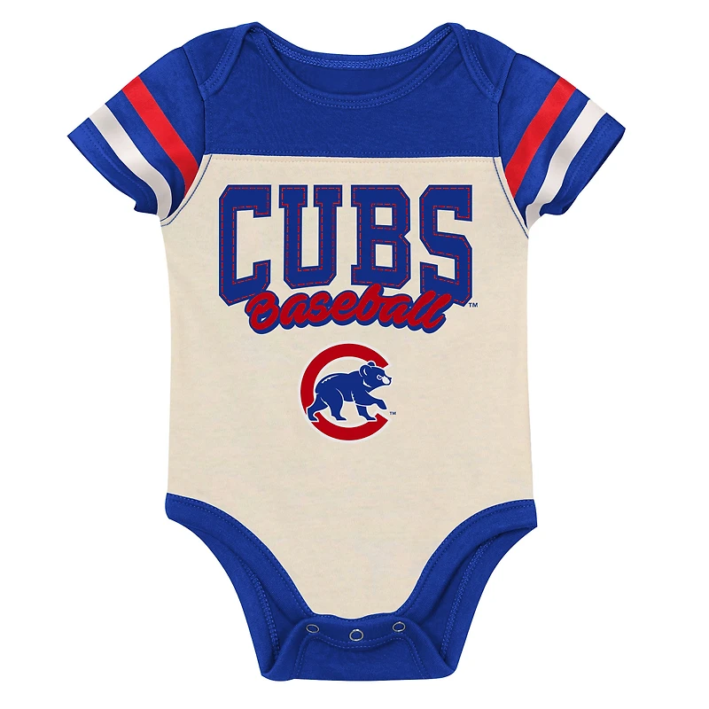 Newborn Outerstuff Royal Chicago Cubs Up One Three-Piece Bodysuit, Bib & Booties Set