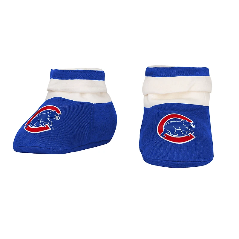 Newborn Outerstuff Royal Chicago Cubs Up One Three-Piece Bodysuit, Bib & Booties Set