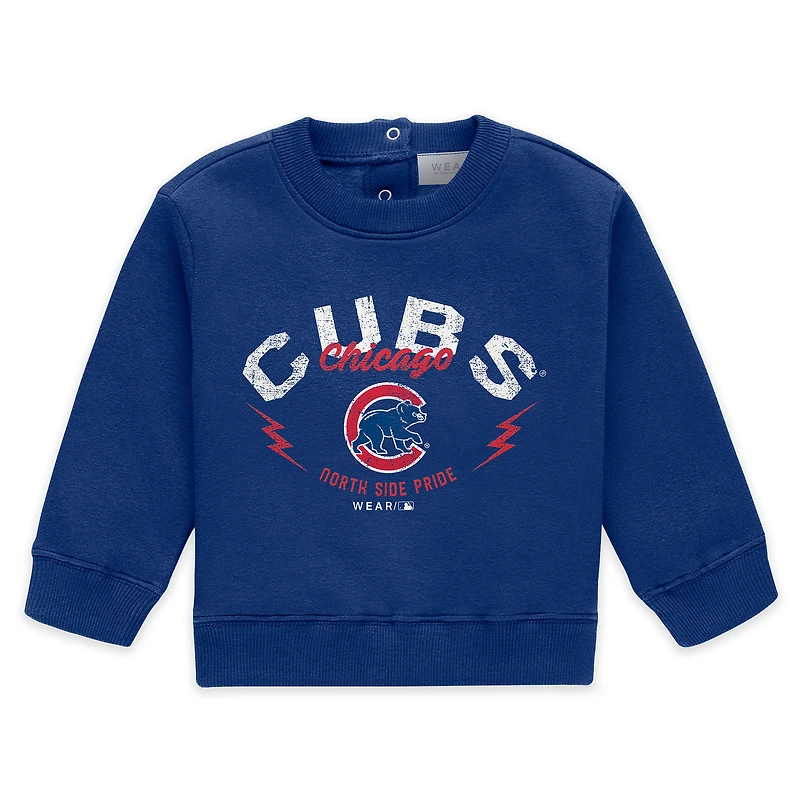 Ensemble nouveau-né WEAR by Erin Andrews Royal Chicago Cubs en polaire à col ras du cou et pantalon