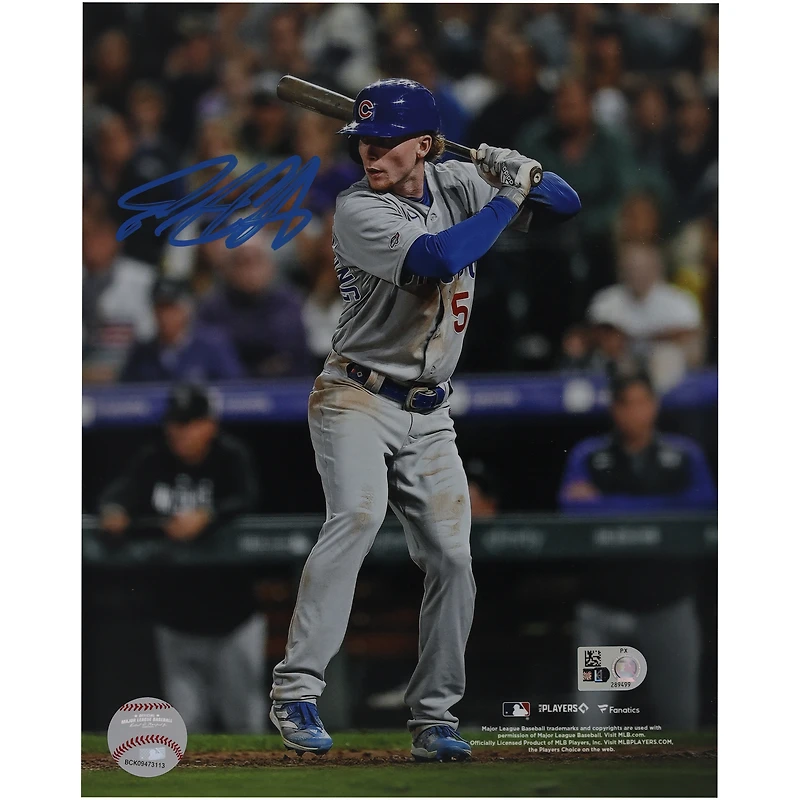 Pete Crow-Armstrong, joueur des Chicago Cubs, a dédicacé une photo de 20 x 25 cm lors de ses débuts en MLB.