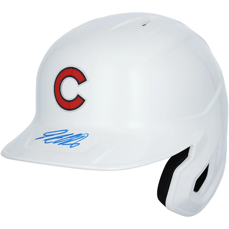 Casque de frappeur chromé alternatif autographié par Pete Crow-Armstrong des Cubs de Chicago