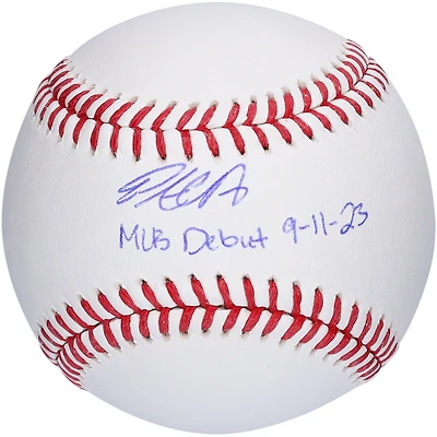 Baseball autographié par Pete Crow-Armstrong des Cubs de Chicago avec l'inscription « MLB Debut 9- 11-23 »
