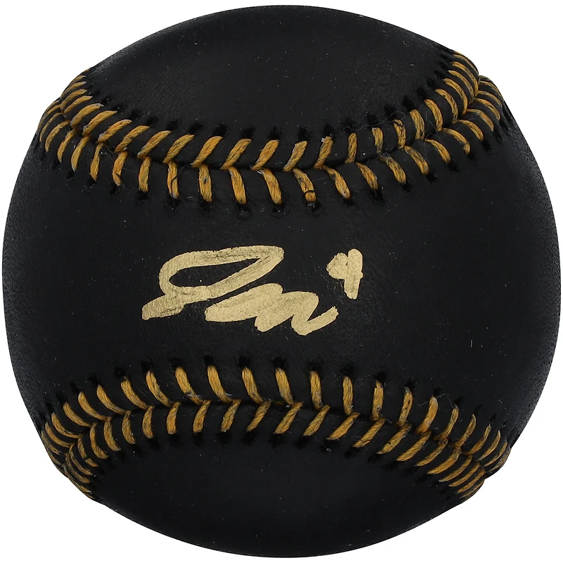 Balle de baseball en cuir noir autographiée par Pete Crow-Armstrong des Cubs de Chicago