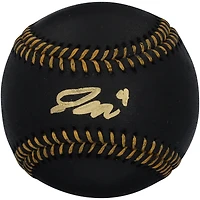 Balle de baseball en cuir noir autographiée par Pete Crow-Armstrong des Cubs de Chicago