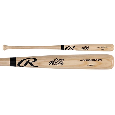 Batte de baseball professionnelle Rawlings Blonde autographiée par Pete Crow-Armstrong des Chicago Cubs