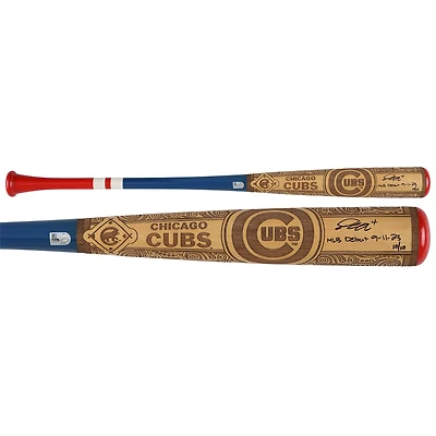 Bâton autographié par Pete Crow-Armstrong des Cubs de Chicago, série Pillbox Bat Company Mural, avec inscription « Débuts en MLB le 11