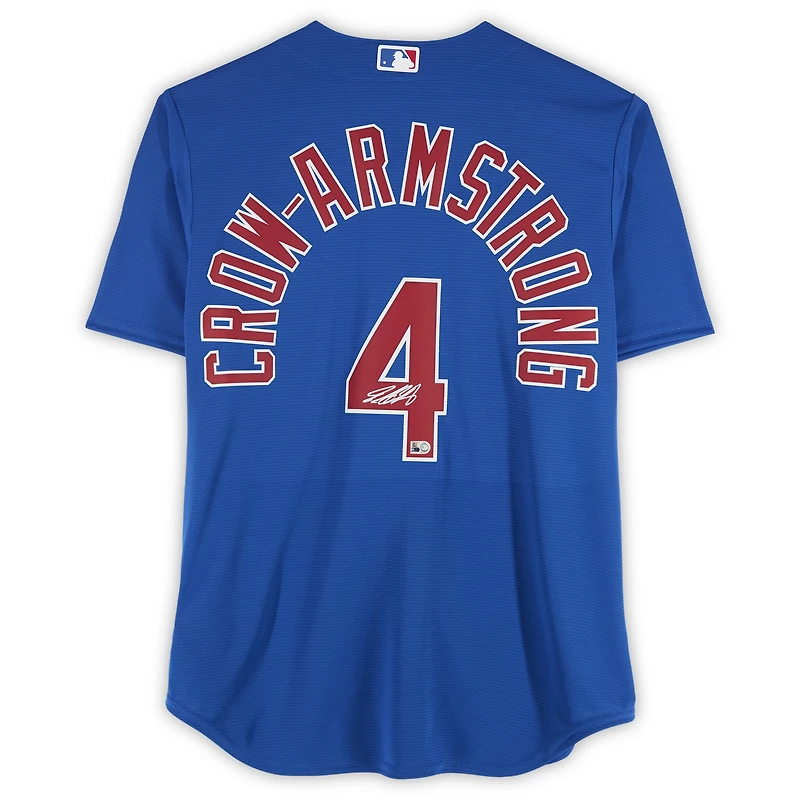 Maillot réplique Nike royal autographié par Pete Crow-Armstrong des Cubs de Chicago