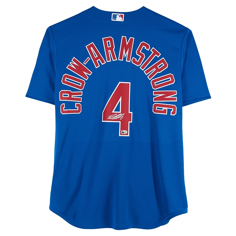 Maillot réplique Nike royal autographié par Pete Crow-Armstrong des Cubs de Chicago