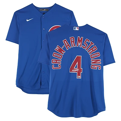 Maillot réplique Nike royal autographié par Pete Crow-Armstrong des Cubs de Chicago