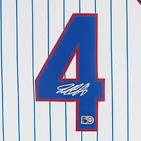 Maillot réplique Nike blanc à rayures, autographié par Pete Crow-Armstrong des Cubs de Chicago
