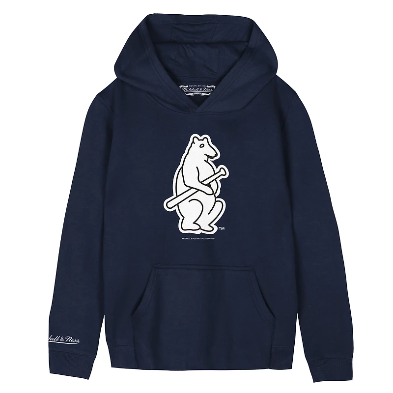 Preschool Mitchell & Ness Navy Chicago Cubs Retro Logo Hoodie