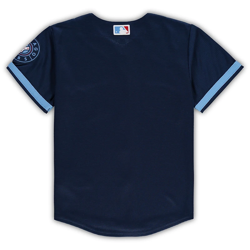 Maillot d'équipe réplique Nike des Chicago Cubs de la MLB City Connect, bleu marine, pour enfants d'âge préscolaire