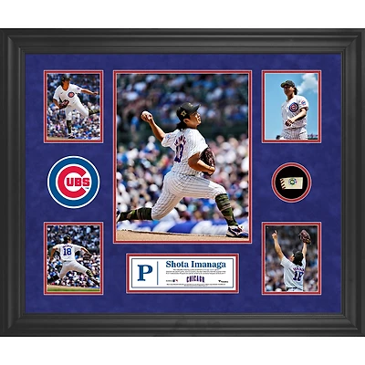 Shōta Imanaga Chicago Cubs Framed 5-Photo Collage with a Piece of Game-Used Ball
