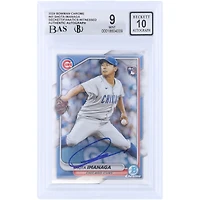 Carte de recrue Shota Imanaga des Cubs de Chicago, autographiée (Topps Bowman Chrome 2024 n° 41), authentifiée Beckett Fanatics Witnessed (9/10).