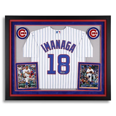 Maillot Nike blanc de luxe encadré et autographié par Shota Imanaga des Chicago Cubs