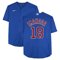 Maillot réplique Nike Royal dédicacé par Shota Imanaga des Chicago Cubs