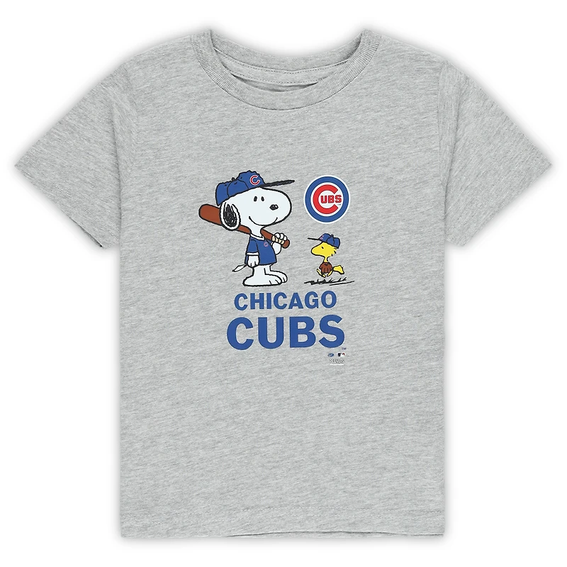Toddler Heather Gray Chicago Cubs Peanuts Snoopy T-Shirt