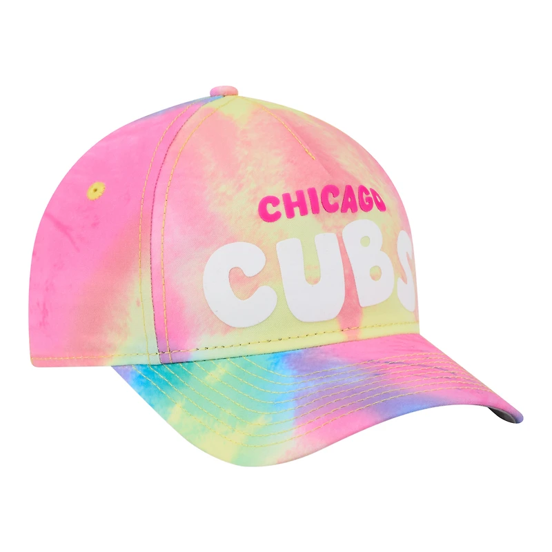 Casquette ajustable New Era Chicago Cubs Tie Dye M-Crown A-Frame 9FORTY pour tout-petit