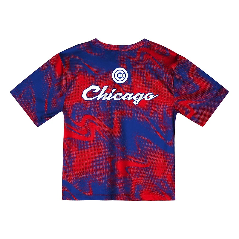 Ensemble t-shirt et short pour enfant rouge/bleu royal des Chicago Cubs