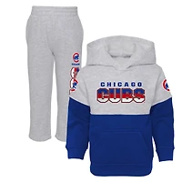 Ensemble de meneur jeu deux pièces Chicago Cubs Royal/Heather Grey pour tout-petit