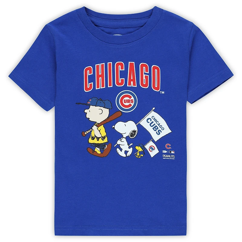 Toddler Royal Chicago Cubs Peanuts Flag T-Shirt