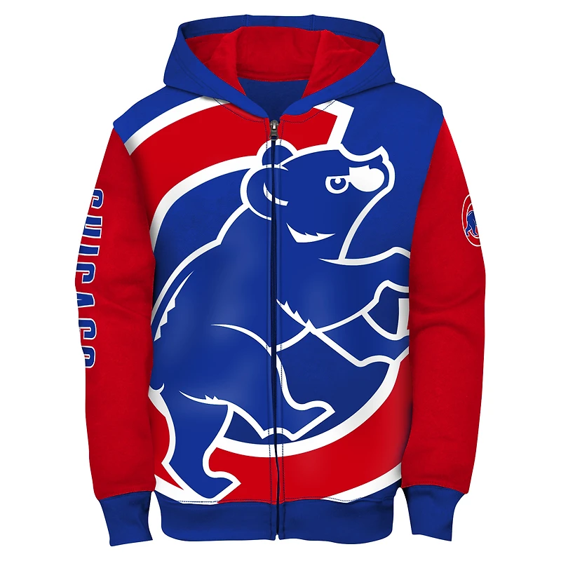 Sweat à capuche entièrement zippé avec carte postale des Royal Chicago Cubs pour tout-petit