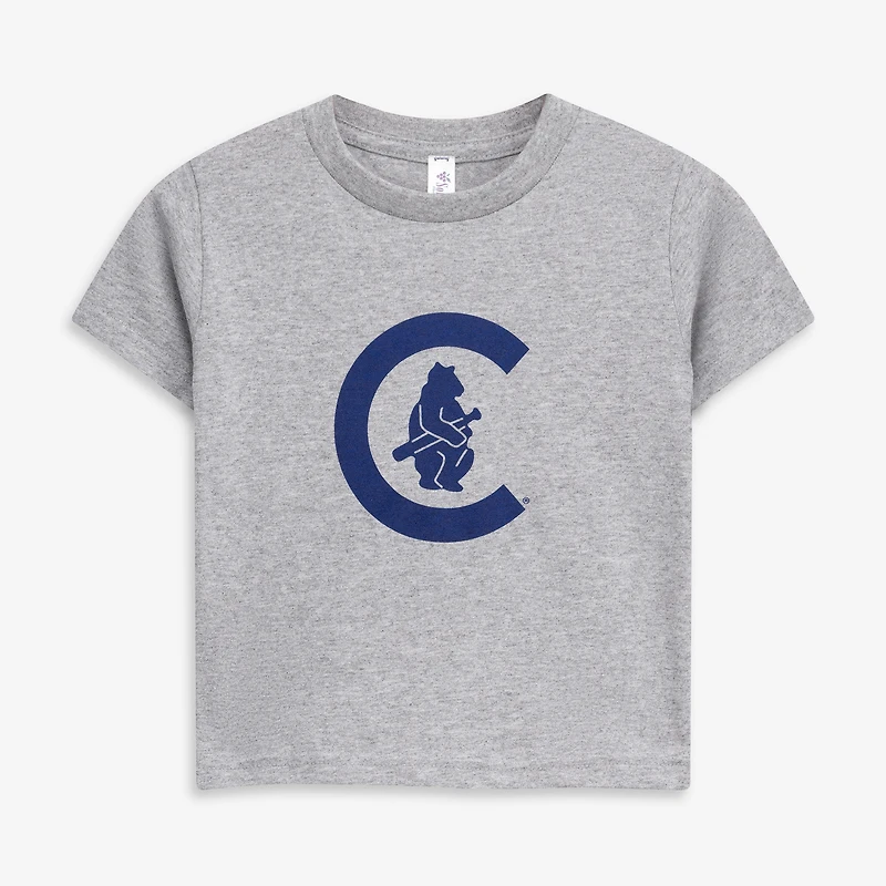 Ensemble de deux t-shirts pour tout-petits, doux comme du raisin, gris chiné, collection Cooperstown des Chicago Cubs