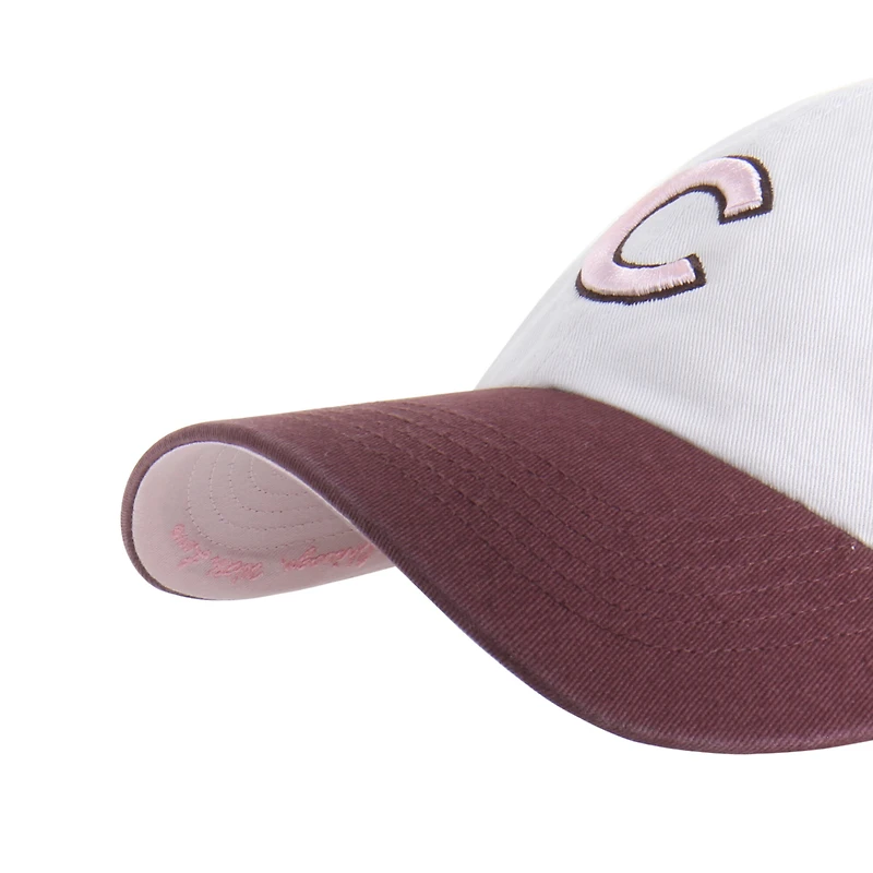 Unisex '47 Stone/Burgundy Chicago Cubs Love Letter Clean Up Adjustable Hat