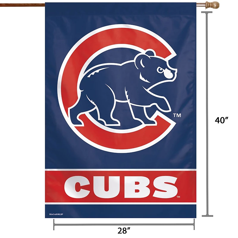 WinCraft Chicago Cubs 28" x 40" C Bear Logo Bannière verticale simple face
