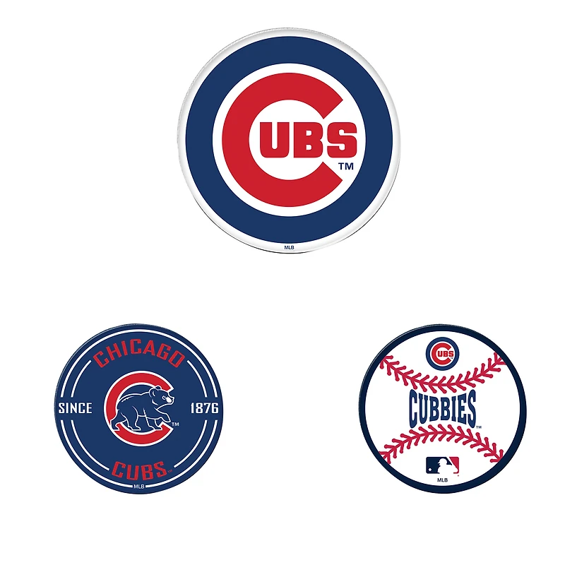 WinCraft Chicago Cubs 3-Pack Premium Fridge Magnet Set