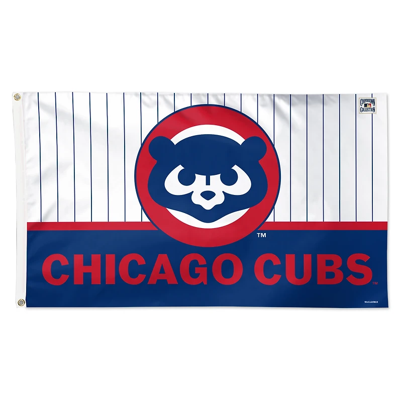 Drapeau à rayures de luxe simple face WinCraft Chicago Cubs 3' x 5'