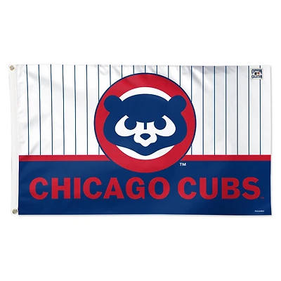 Drapeau à rayures de luxe simple face WinCraft Chicago Cubs 3' x 5'